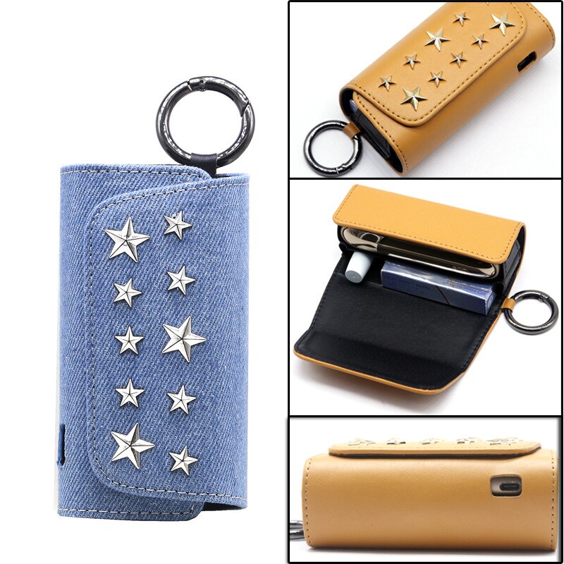 Buy USA online IQOS Star Style Flip Double Book Cover for Iqos 3.0 Duo Case Pouch Bag Holder Cover with Ring Leather Case for Iqos 3.0 Accessories Product vendor